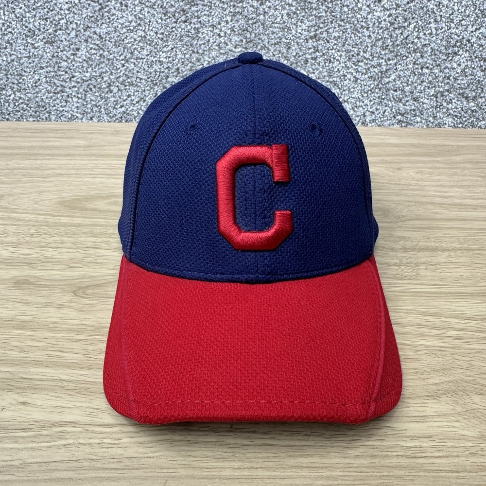 Cleveland Indians Batting Practice Hat Cap Fitted Men's M-L New Era Blue Red